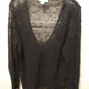 Black Open Knit Sweater